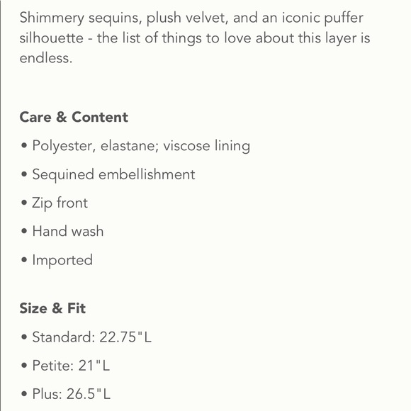 Anthropologie Fran Velvet Sequin Puffer Jacket - Picture 14 of 17